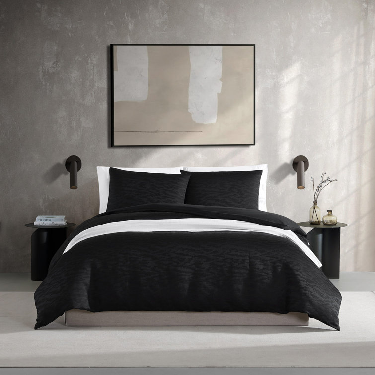 King Black Microfiber Reversible Comforter Set with Shams