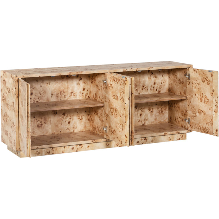 Breyson 72'' Burl Solid Wood Sideboard with Four Doors