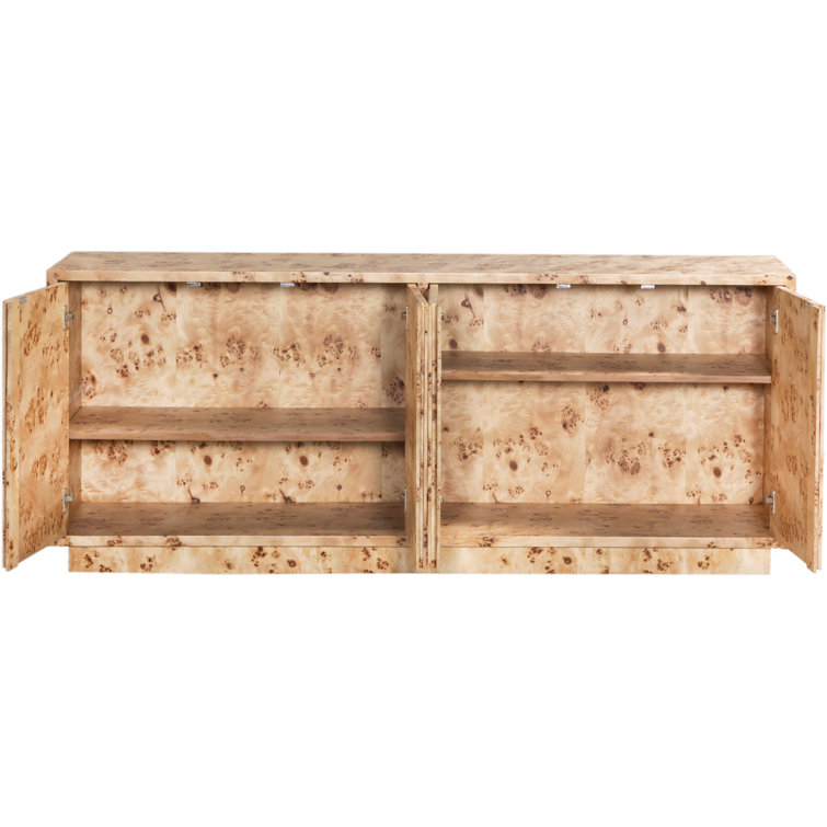 Breyson 72'' Burl Solid Wood Sideboard with Four Doors