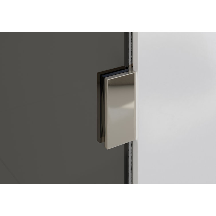 Ursa 30" x 78" Frameless Gray Tinted Glass Shower Panel with Polished Nickel Hardware