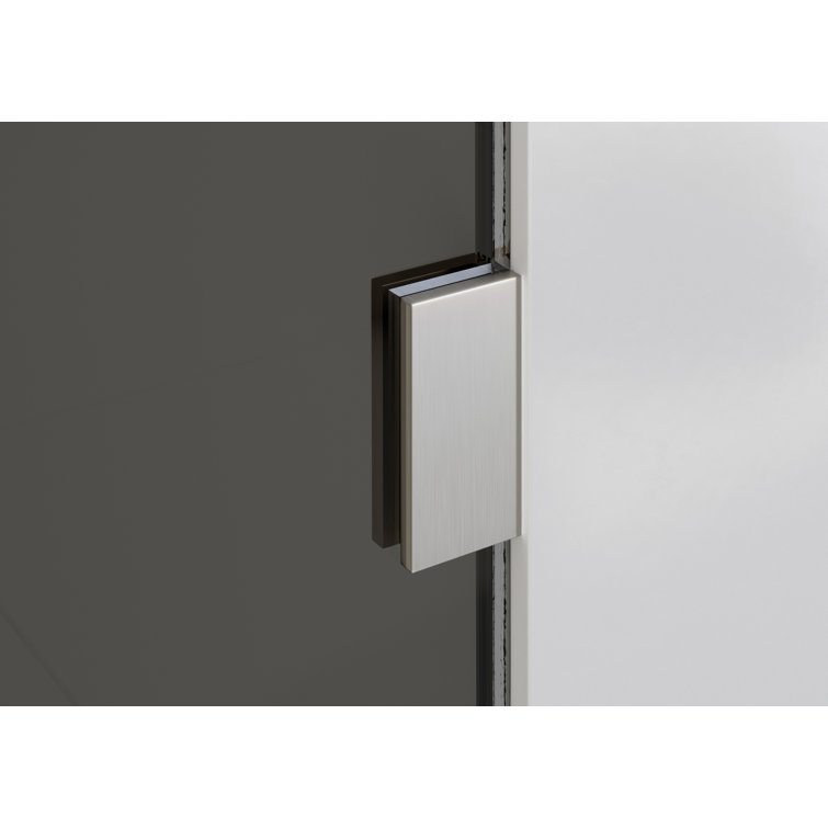 Ursa 34" x 58.25" Frameless Gray Tinted Glass Bath Panel with Brushed Nickel Finish