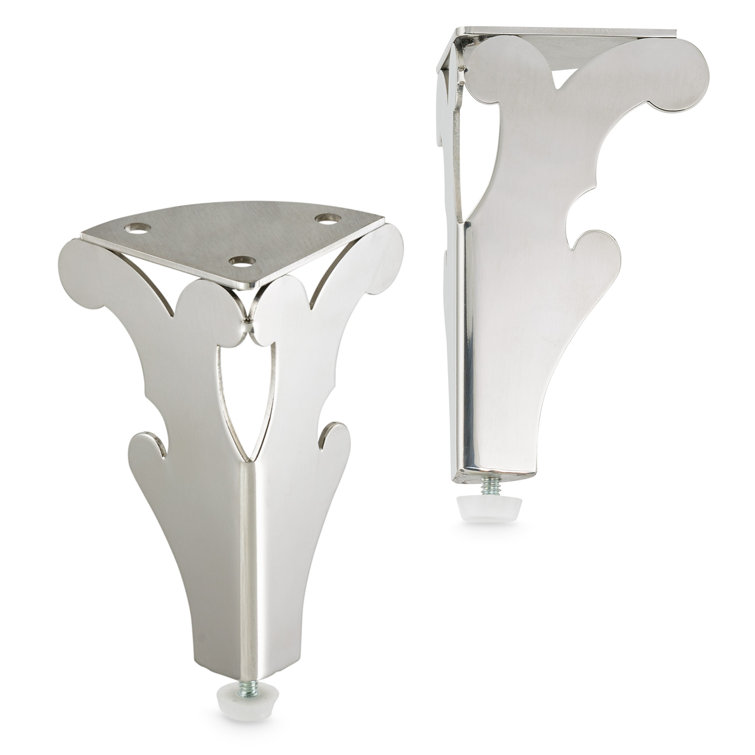 Chrome Stainless Steel 5.5" Decorative Furniture Legs - Set of 2