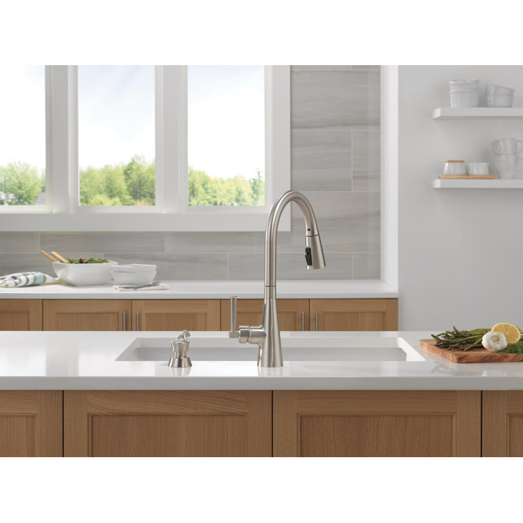 Boyd Stainless Steel Pull Down Kitchen Faucet with Soap Dispenser
