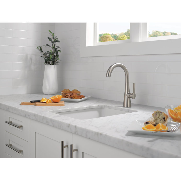 SpotShield Stainless Steel Single Handle Bar Prep Faucet