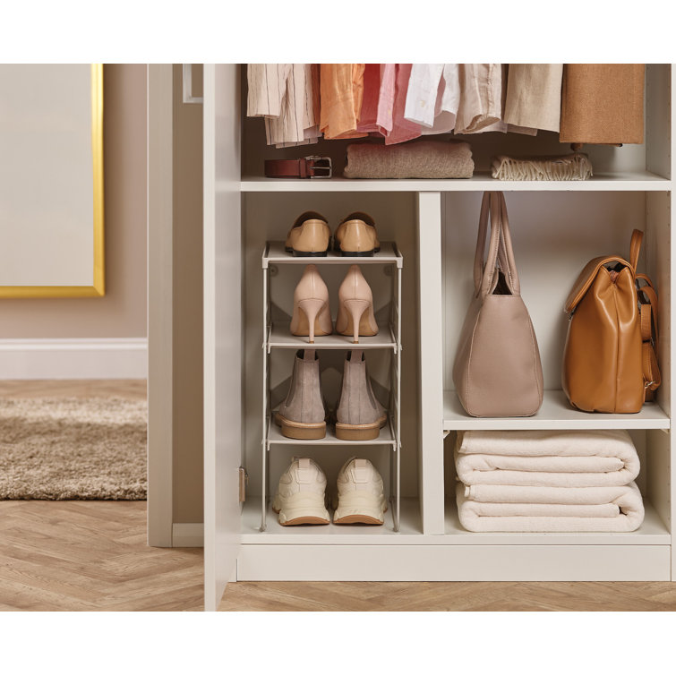 Adjustable Metal Stackable Shoe Rack for 4 Pairs