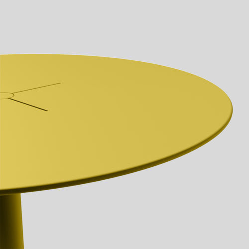 Sunny Yellow 48'' Metal Outdoor Dining Table with Umbrella Base