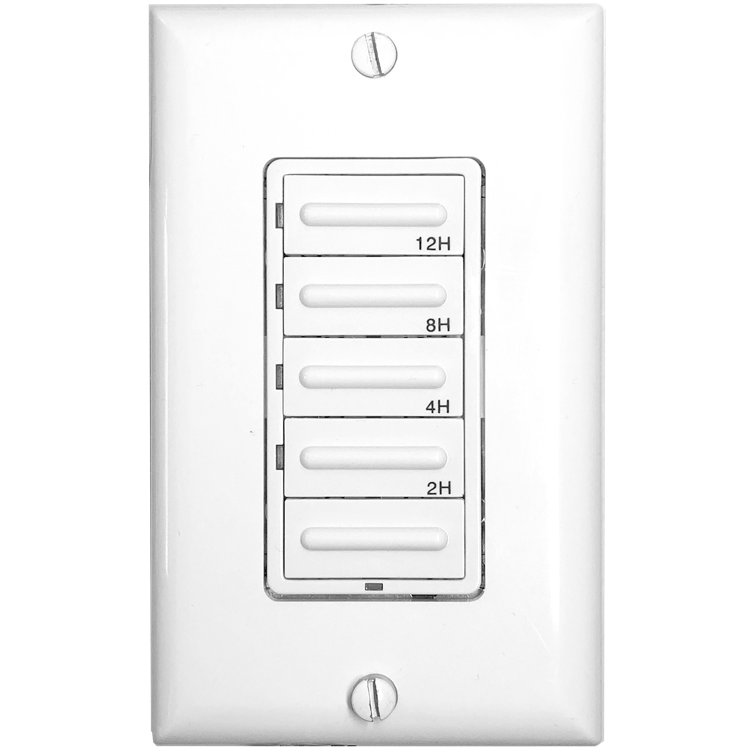 White 12-Hour Countdown Timer Switch with LED Indicators