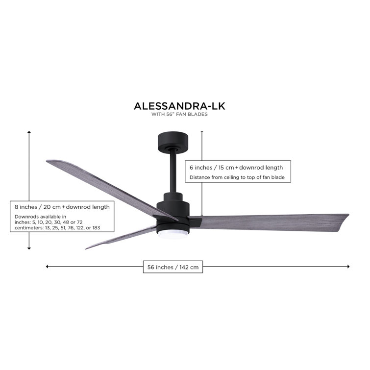 42" Textured Bronze Ceiling Fan with Matte Black Blades and LED Light