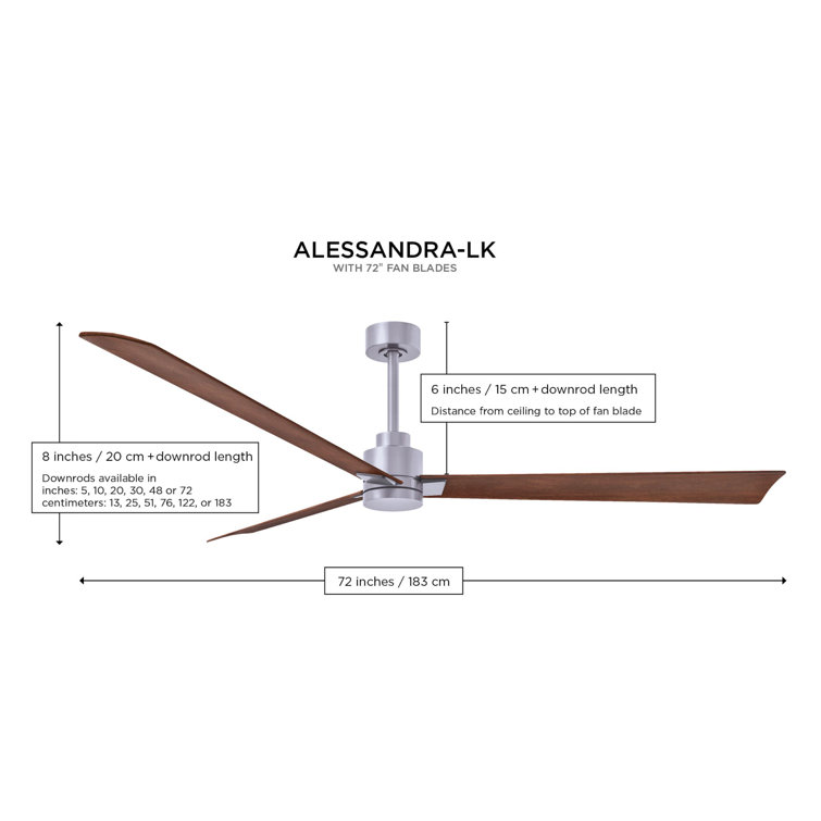 Alessandra 72'' Textured Bronze LED Ceiling Fan with Remote