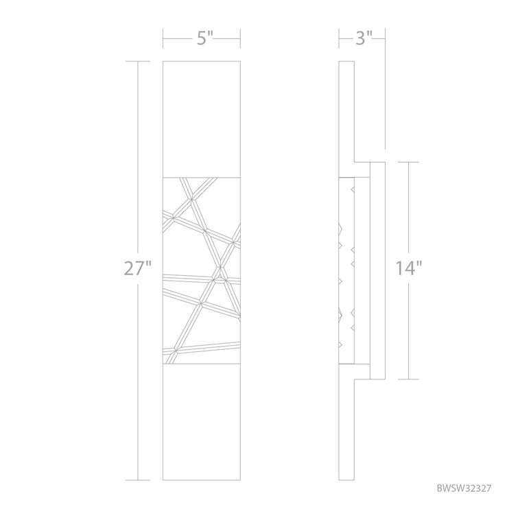 Black Stainless Steel LED Wall Light with Clear Crystal
