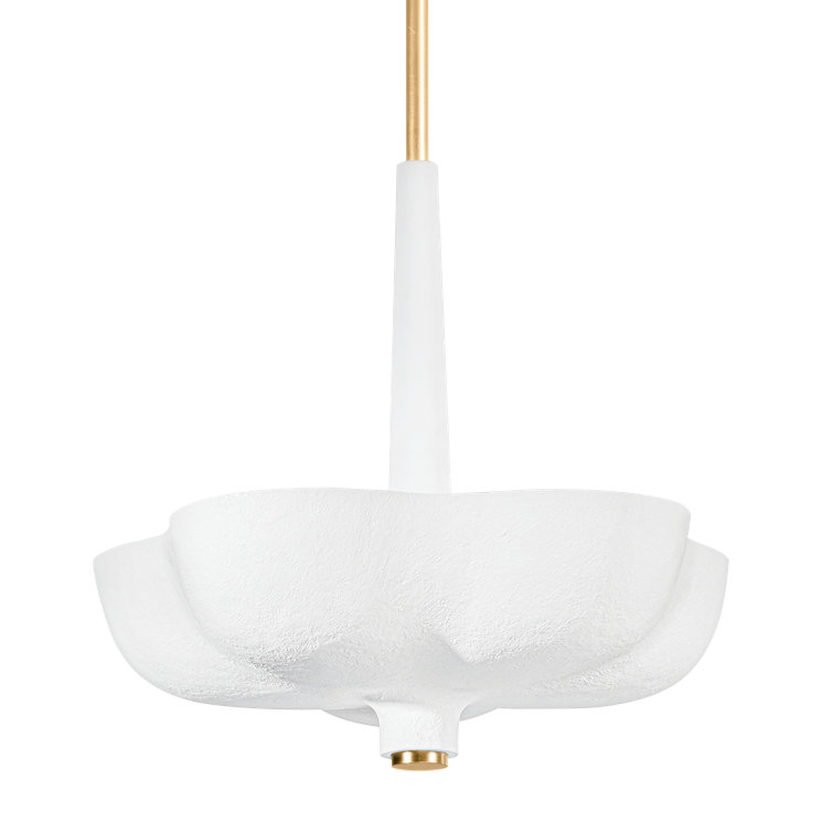 Rimini Gold Leaf and White Gesso 5-Light Pendant