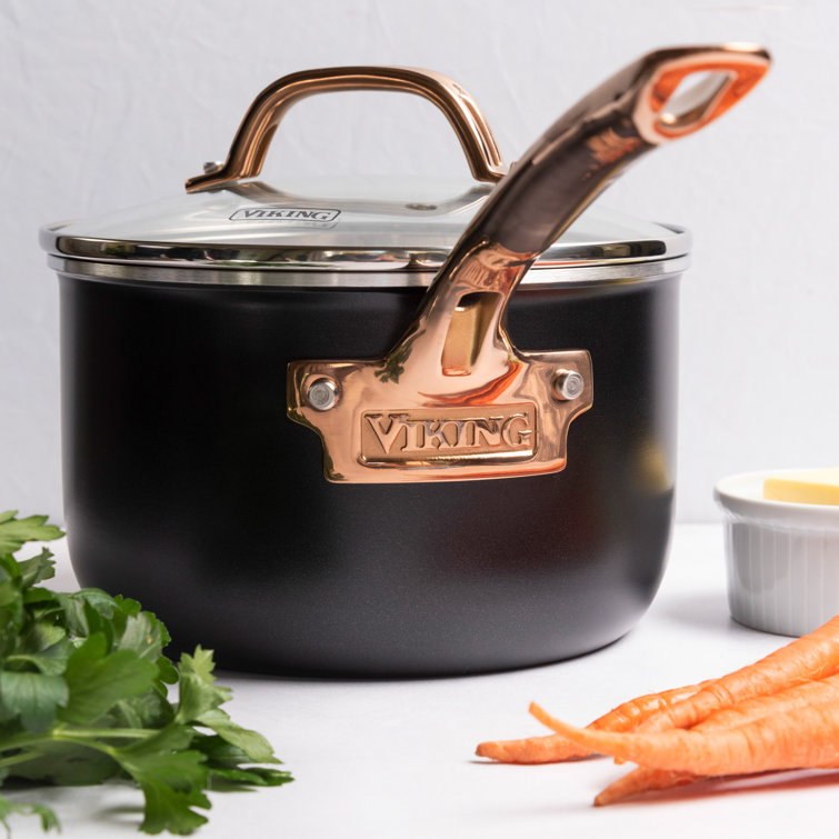 Viking 11-Piece Matte Black and Copper Cookware Set