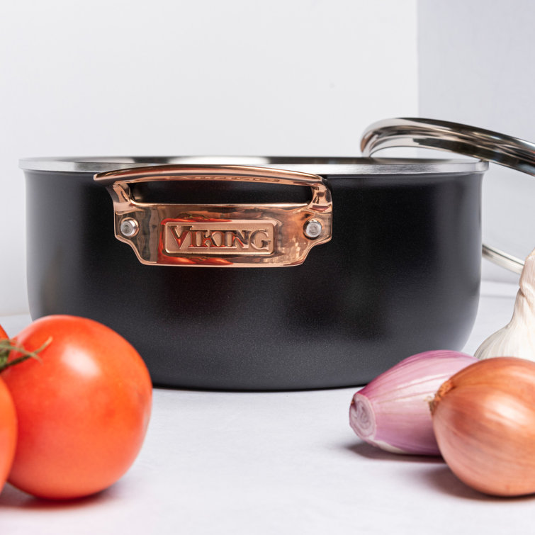 Viking 11-Piece Matte Black and Copper Cookware Set