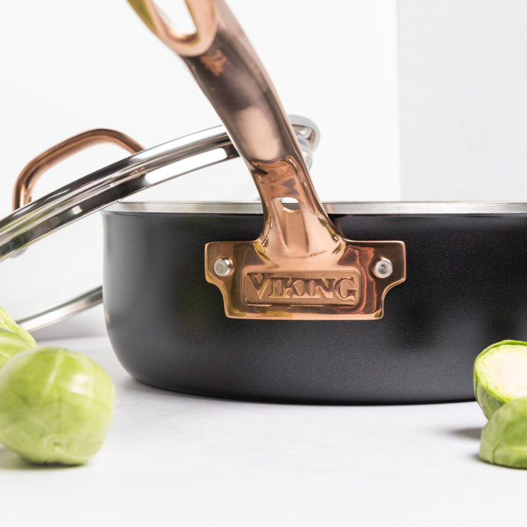 Viking 11-Piece Matte Black and Copper Cookware Set
