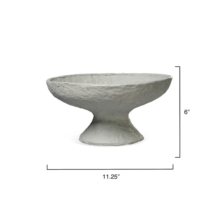 Handmade Green Papier Mâché Pedestal Decorative Bowl