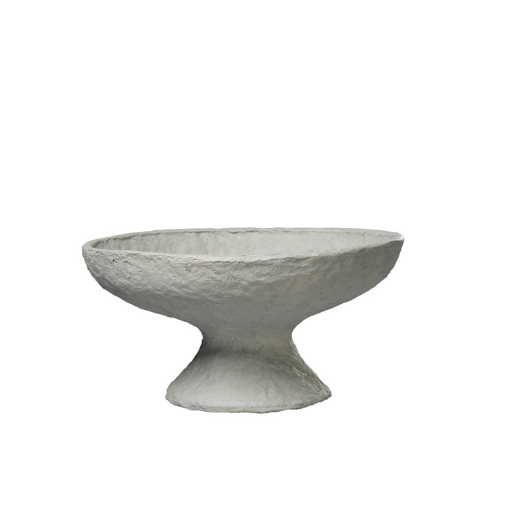 Handmade Green Papier Mâché Pedestal Decorative Bowl