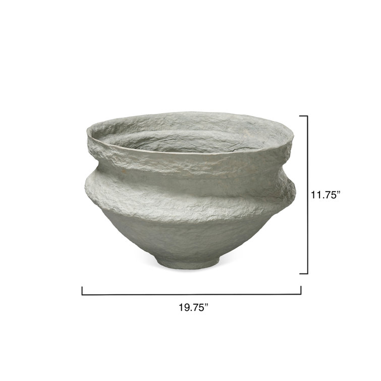 Large Green Cotton Mache Decorative Bowl