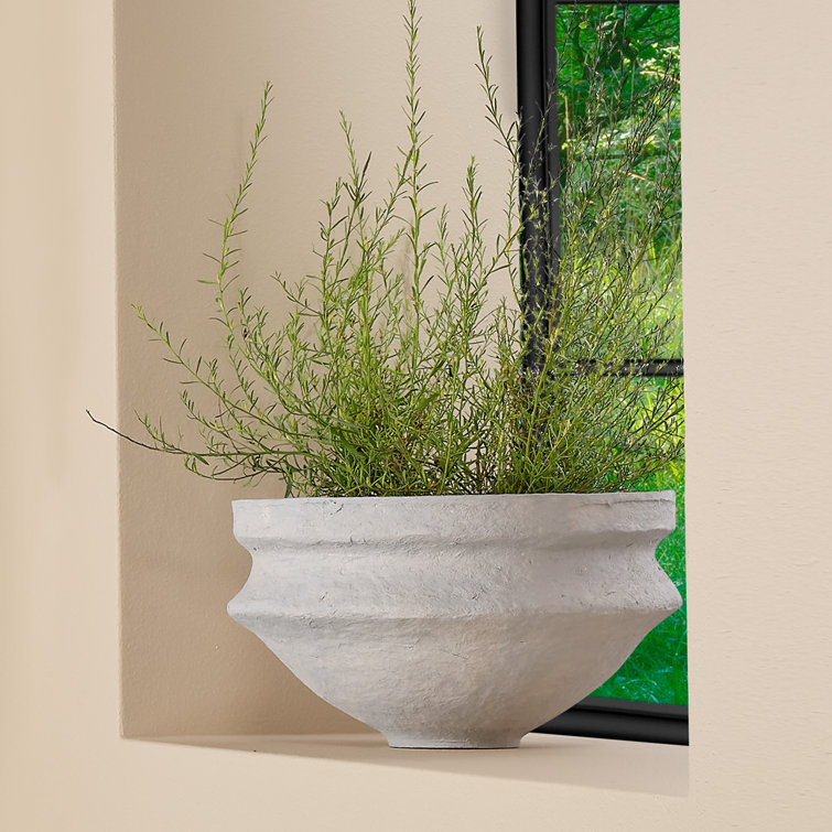 Large Green Cotton Mache Decorative Bowl