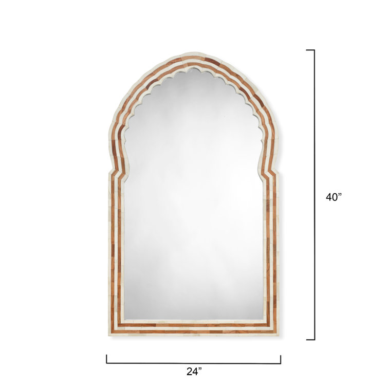 Natural Bone and Wood Rectangular Wall Mirror
