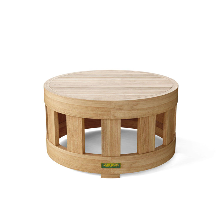 Round Natural Teak Outdoor Coffee Table