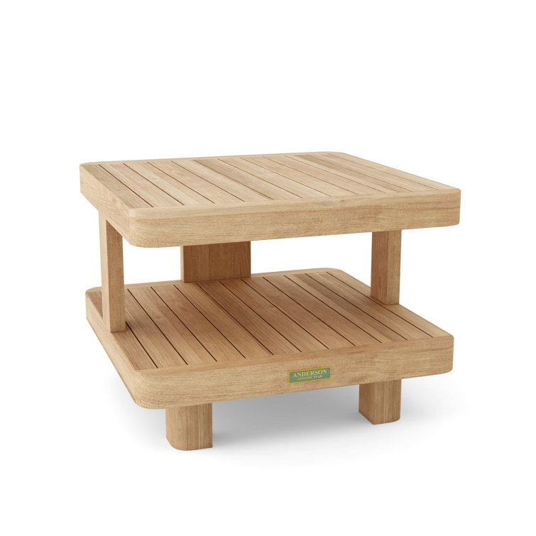 Granada 24'' Black Teak Outdoor Square Side Table