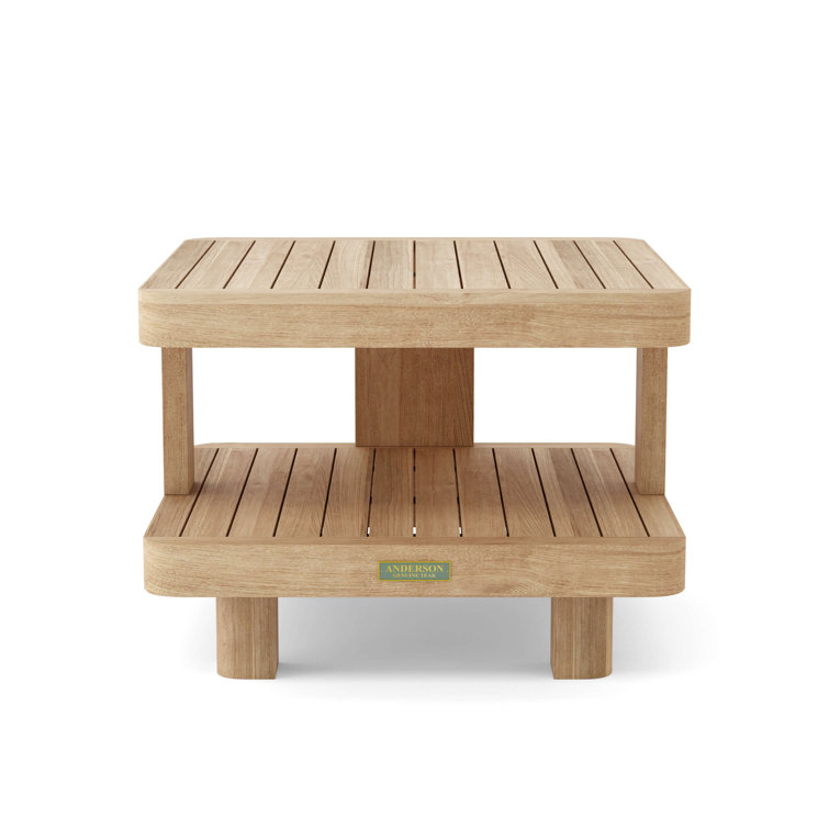 Granada 24'' Black Teak Outdoor Square Side Table