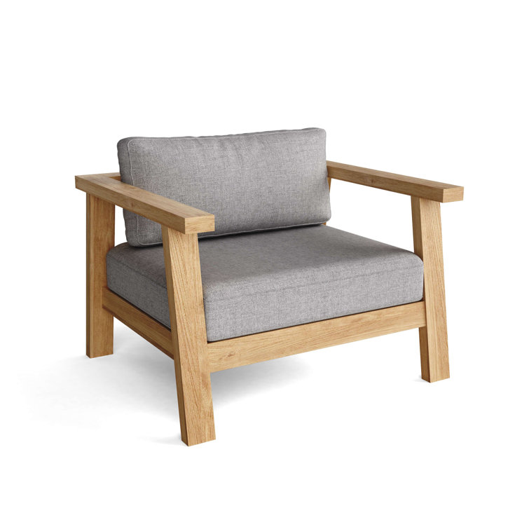 Palermo Teak Lounge Chair with Gray Cushions