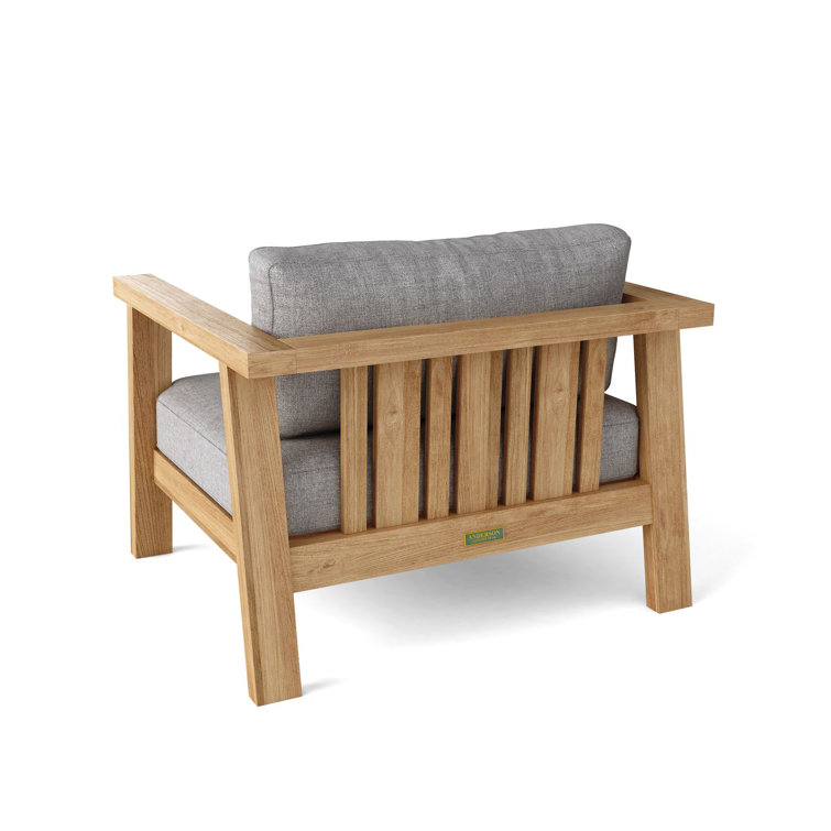 Palermo Teak Lounge Chair with Gray Cushions
