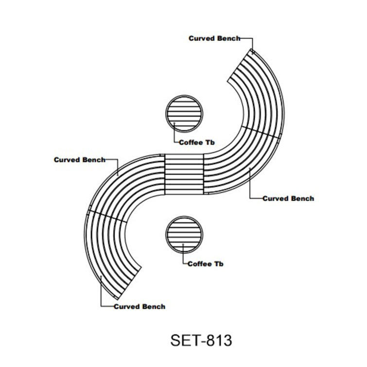 Natural Teak 8-Person Circular Modular Deep Seating Set