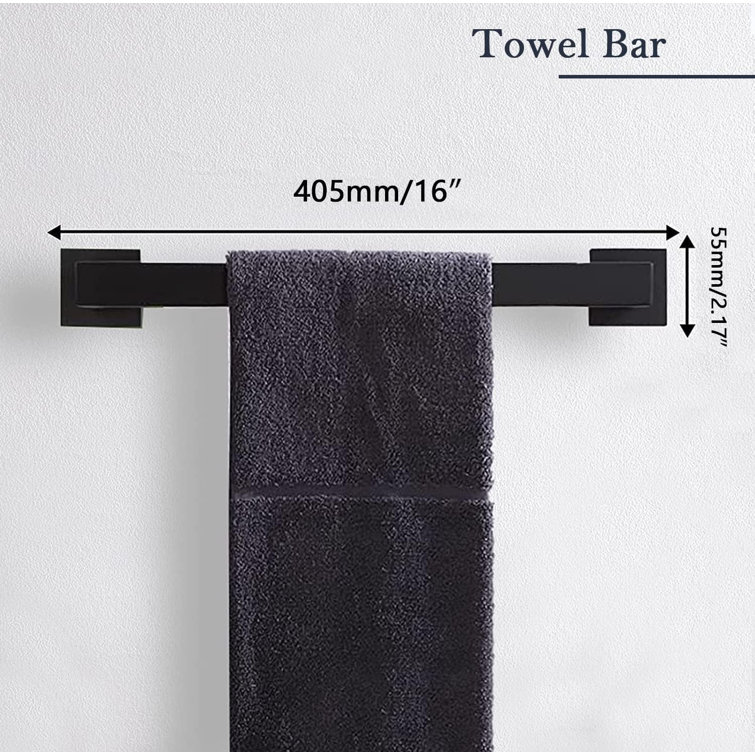 Matte Black Stainless Steel Wall Mounted Towel Bar