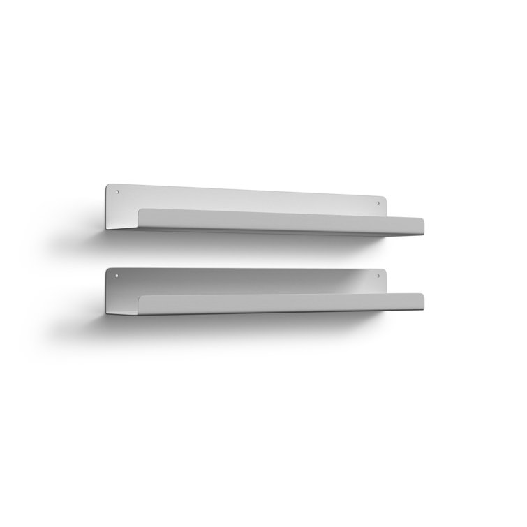 White Metal Floating Wall Shelves Set of 2