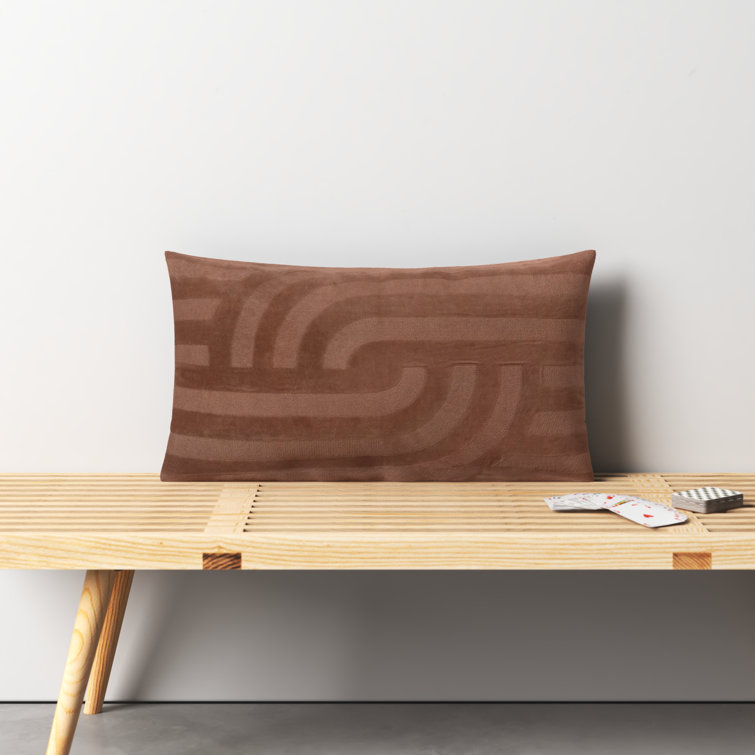 Camel Embroidered Cotton Lumbar Throw Pillow Set