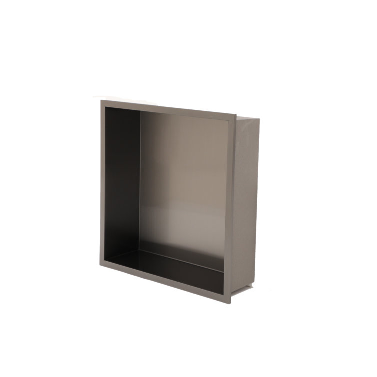 Black Stainless Steel Wall Mount Shower Niche 13" x 13"