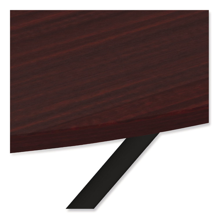 Mahogany 59'' Round Scratch-Resistant Folding Table with Steel Legs