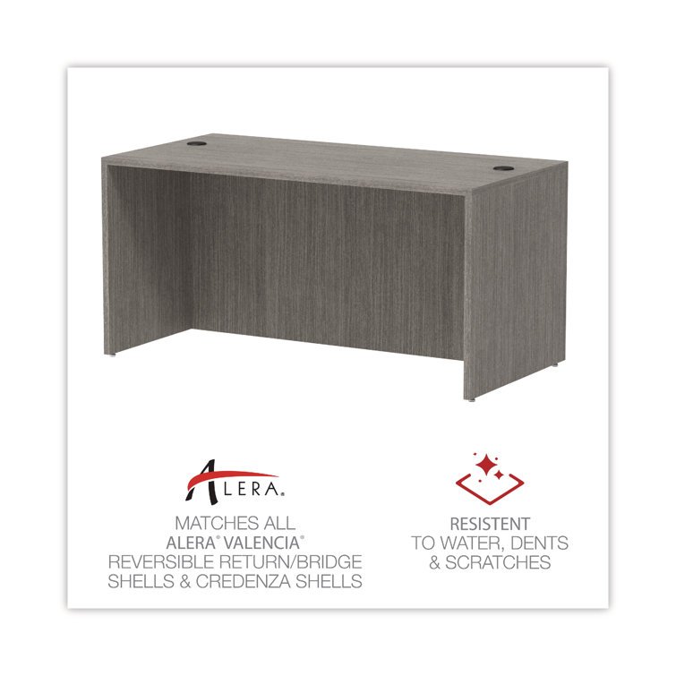 Gray Laminate Desk Shell with Cable Management
