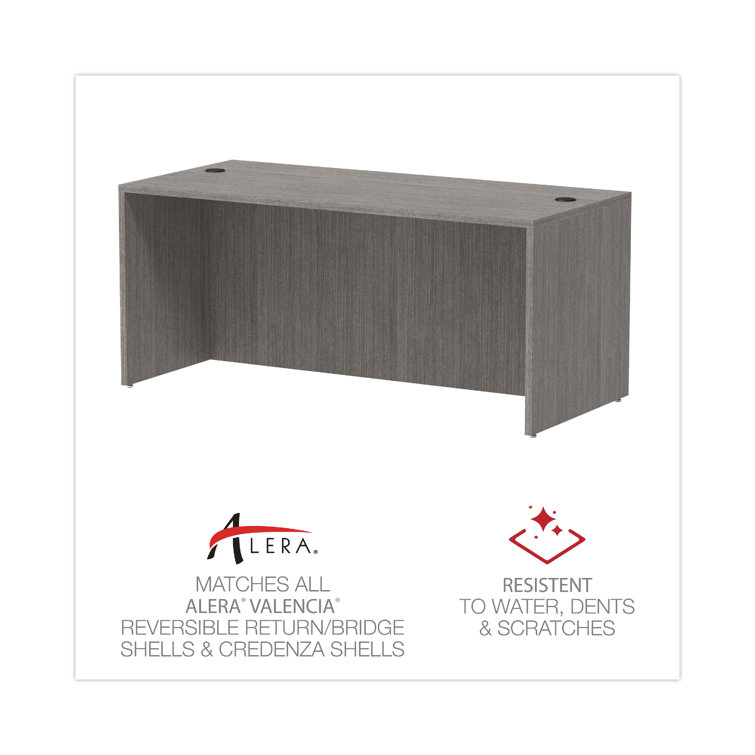 Valencia 70'' Gray Commercial Grade Laminate Desk with Filing Cabinet