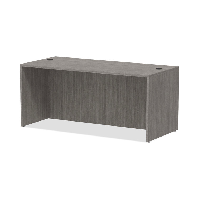 Valencia 70'' Gray Commercial Grade Laminate Desk with Filing Cabinet