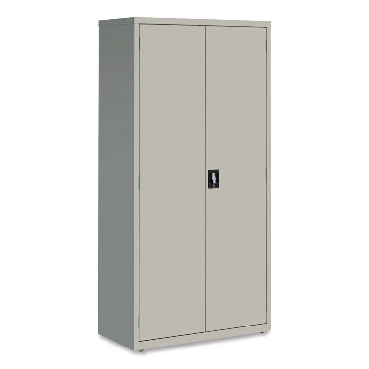 Light Gray Steel Lockable Office Storage Cabinet with Adjustable Shelving