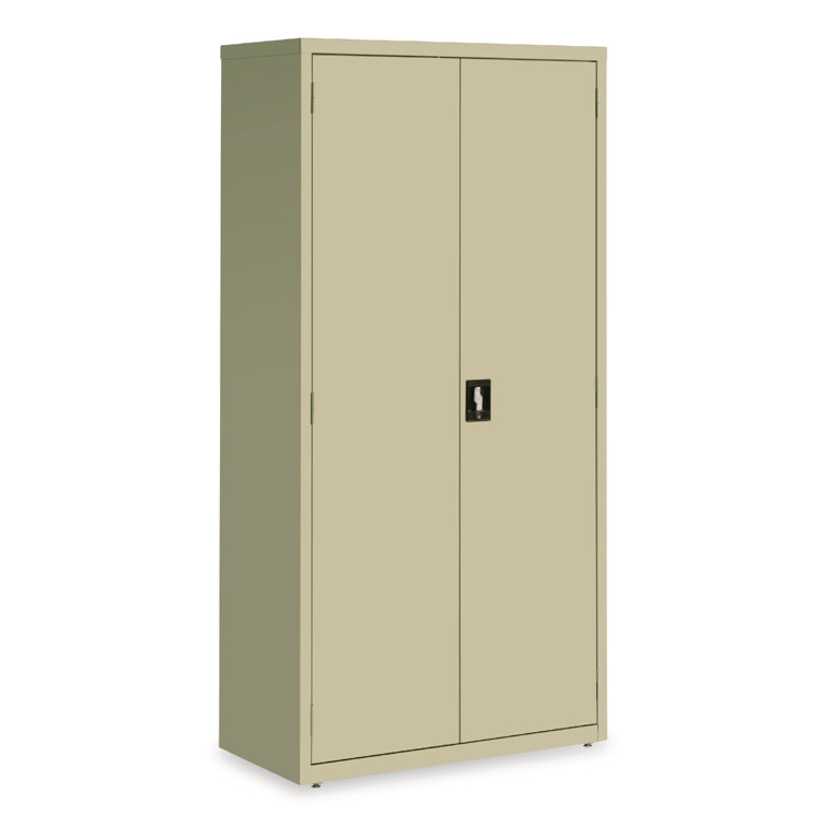 Sleek 80'' Black Steel Lockable Storage Cabinet with Adjustable Shelving