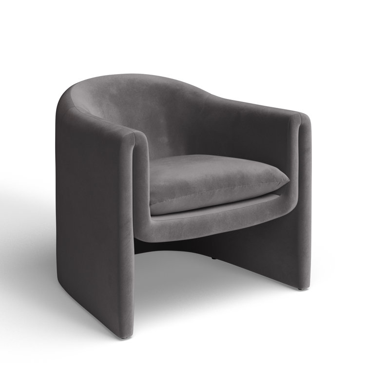 Olivia Dark Grey Velvet Contoured Accent Chair