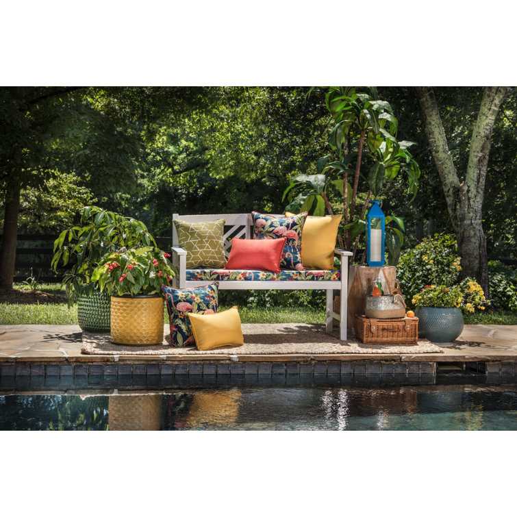 Yellow Rectangular Outdoor Throw Pillow Set
