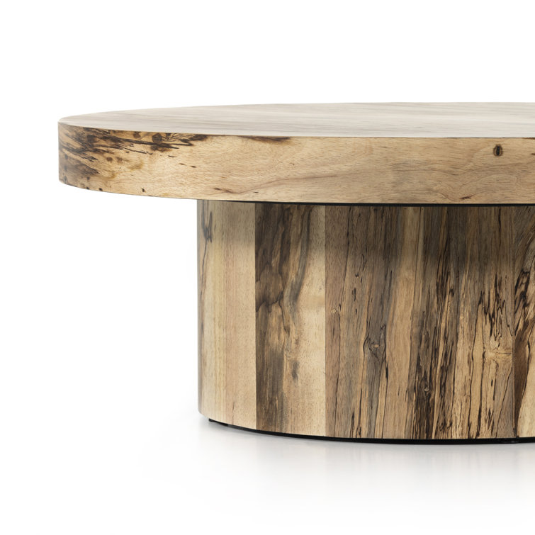 Contemporary Hudson 40'' Round Brown Wood Coffee Table with Storage