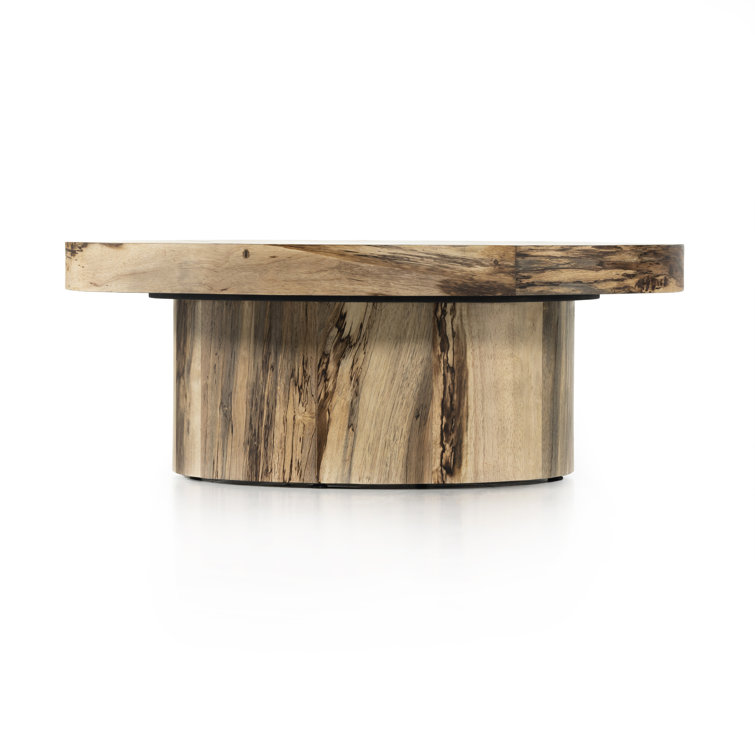 Contemporary Hudson 40'' Round Brown Wood Coffee Table with Storage
