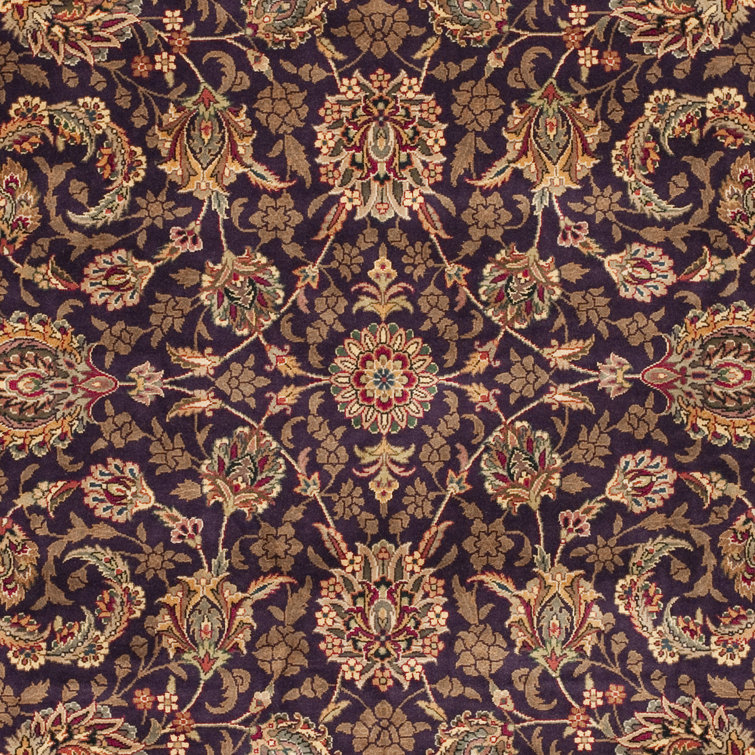 Hand-Knotted Gray Wool 5' x 7' Floral Rug