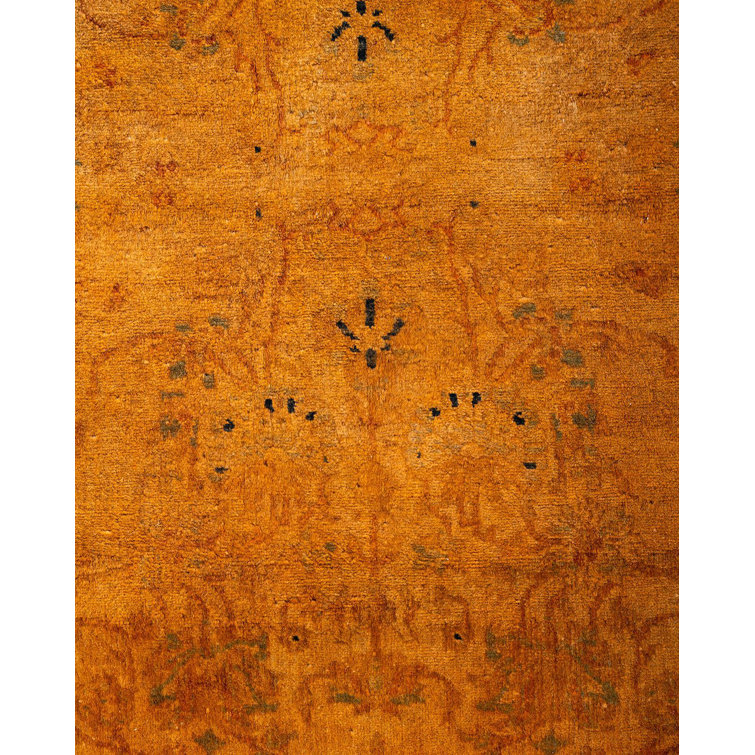 Handmade Gold Wool Runner Rug 2'8" x 11'5"