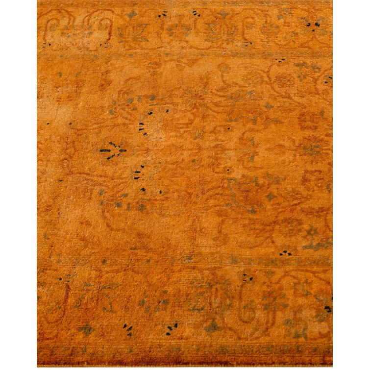 Handmade Gold Wool Runner Rug 2'8" x 11'5"