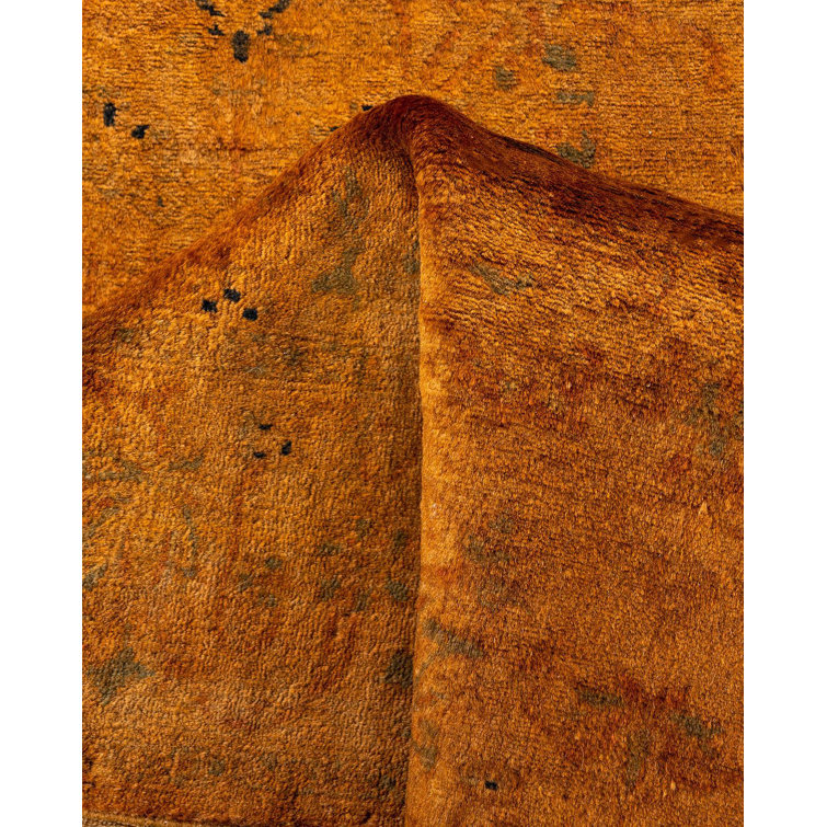 Handmade Gold Wool Runner Rug 2'8" x 11'5"