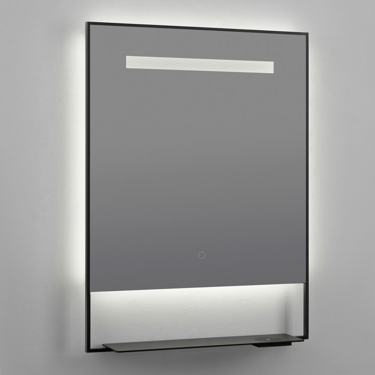 Castore 32" Matte Black Square LED Bathroom Vanity Mirror
