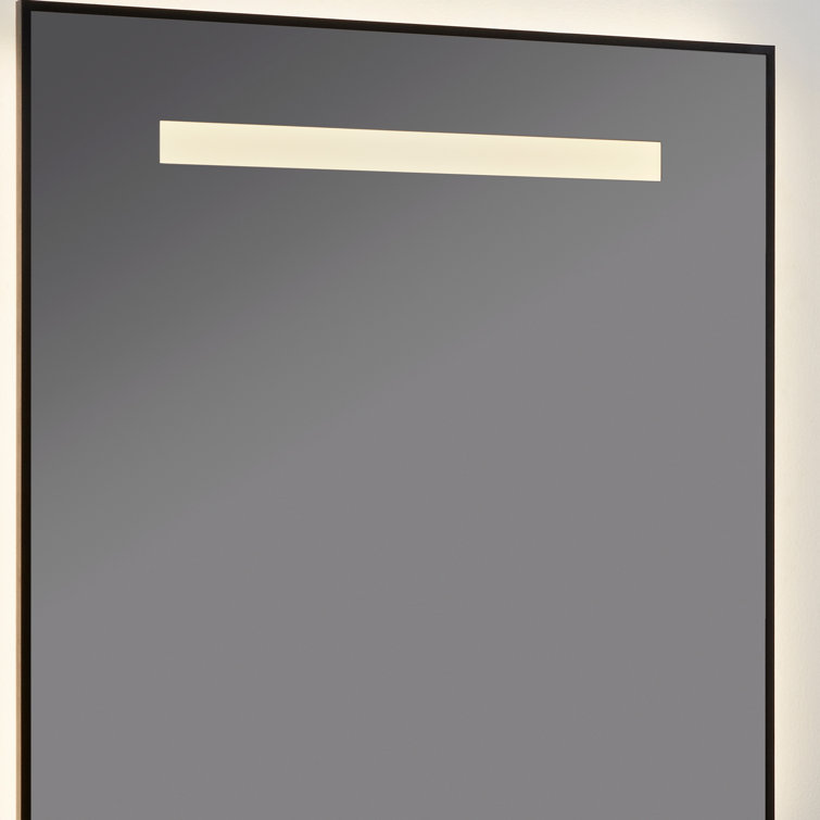 Castore 32" Matte Black Square LED Bathroom Vanity Mirror