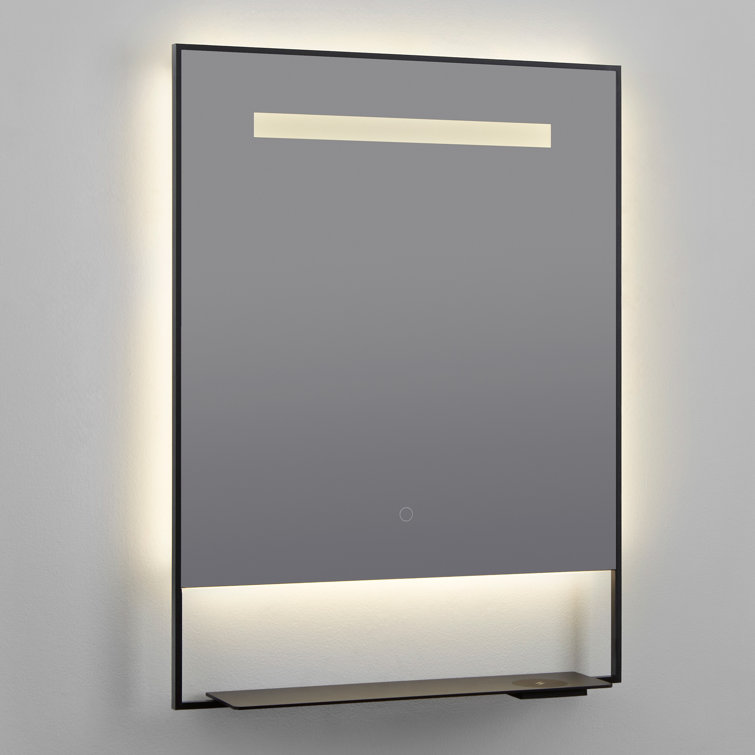 Castore 32" Matte Black Square LED Bathroom Vanity Mirror